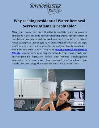 Water Removal Services In Atlanta | ServiceMaster By Lovejoy