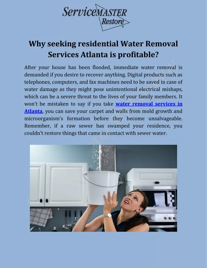 why seeking residential water removal services