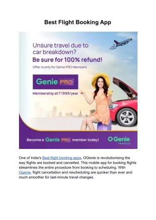 Best Flight Booking App | Ogenie