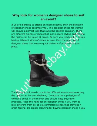 Why look for women’s designer shoes to suit an event