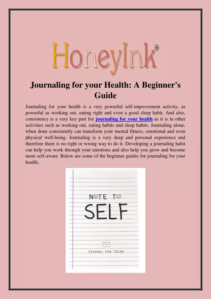 journaling for your health a beginner s guide