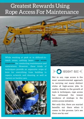 Greatest Rewards Using Rope Access For Maintenance