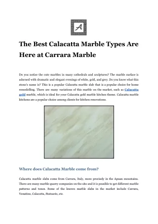 The Best Calacatta Marble Types Are Here at Carrara Marble