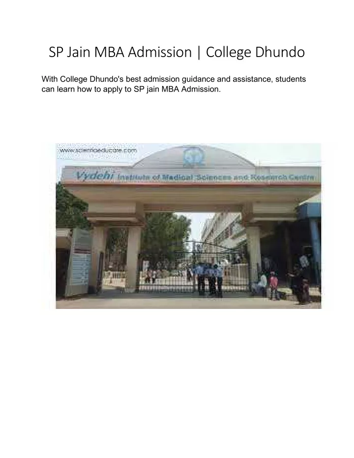 sp jain mba admission college dhundo