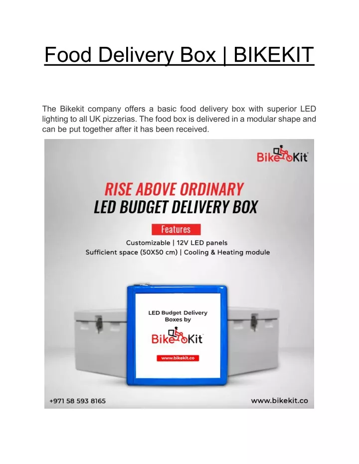 food delivery box bikekit