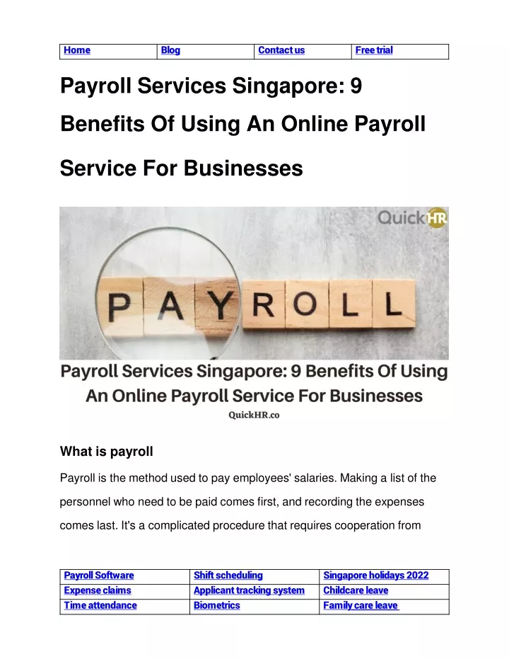 payroll services singapore 9 benefits of using an online payroll service for businesses