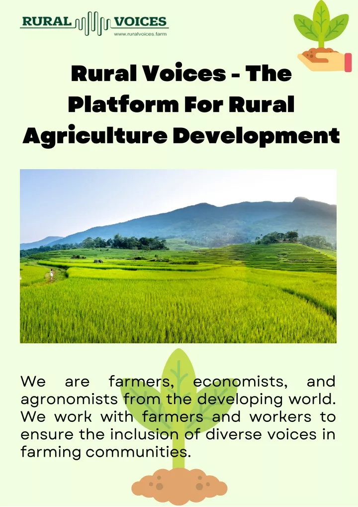 rural voices the platform for rural agriculture