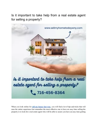 Is it important to take help from a real estate agent for selling a property