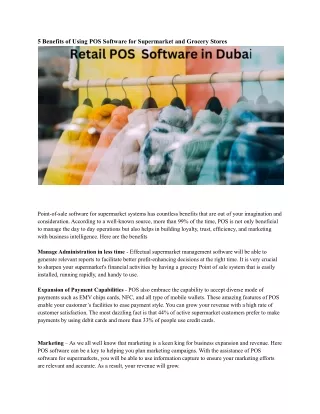 5 benefits of using pos software for supermarket