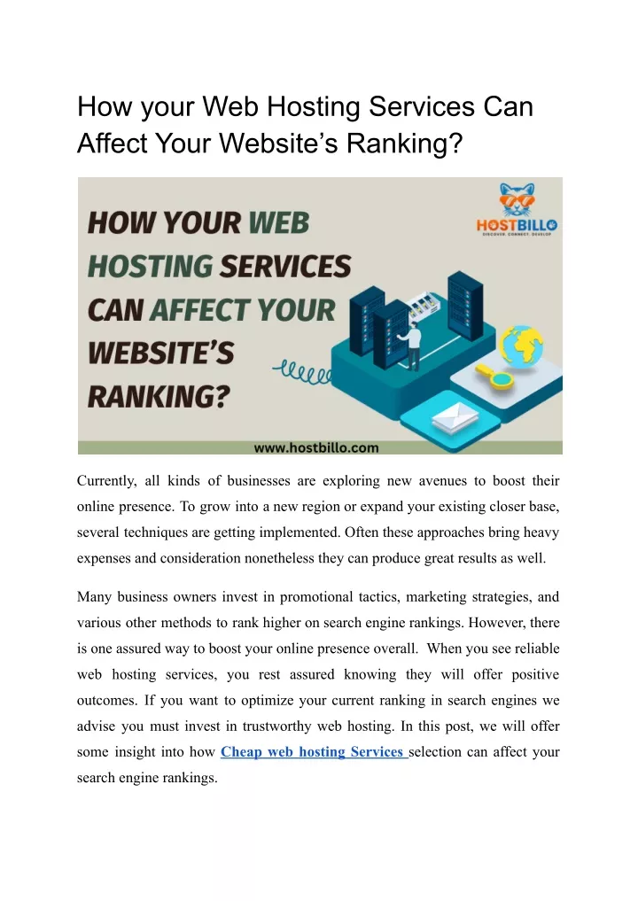 how your web hosting services can affect your