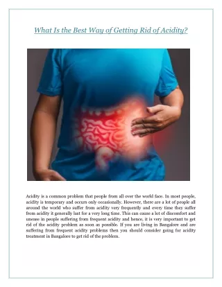what is the best way of getting rid of acidity