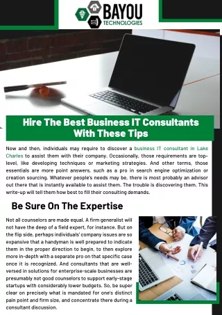 Hire The Best Business IT Consultants With These Tips