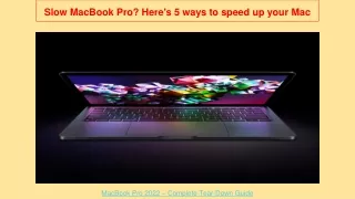 Slow MacBook Pro Here's 5 ways to speed up your Mac