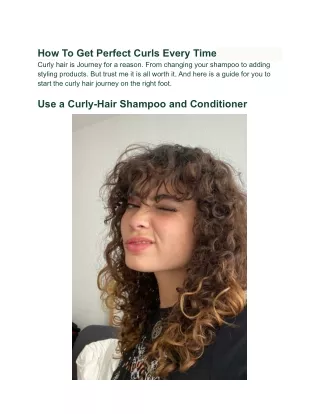 How To Get Perfect Curls Every Time