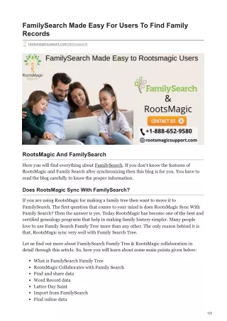 rootsmagicsupport.com-FamilySearch Made Easy For Users To Find Family Records