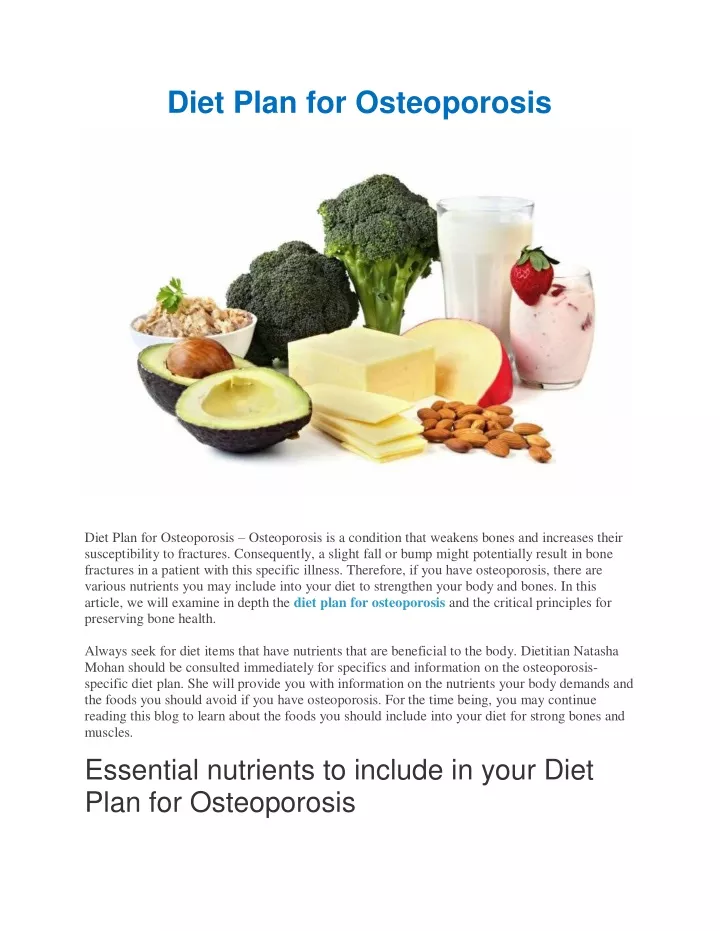 diet plan for osteoporosis