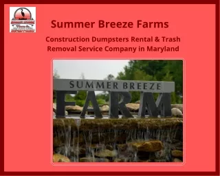Construction Dumpsters Rental & Trash Removal Service Company in Maryland