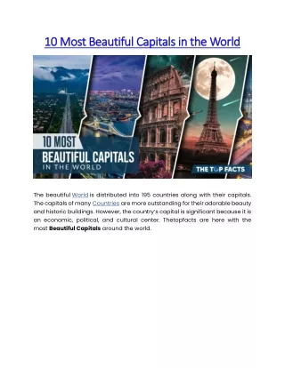 10 most beautiful capitals in the world 10 most