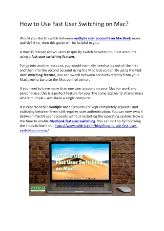 how to use fast user switching on mac