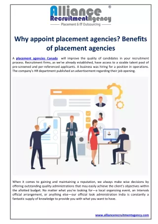 Why appoint placement agencies? Benefits of placement agencies