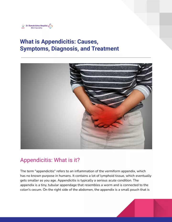 what is appendicitis causes symptoms diagnosis
