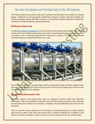 vital tools product line provides a safe