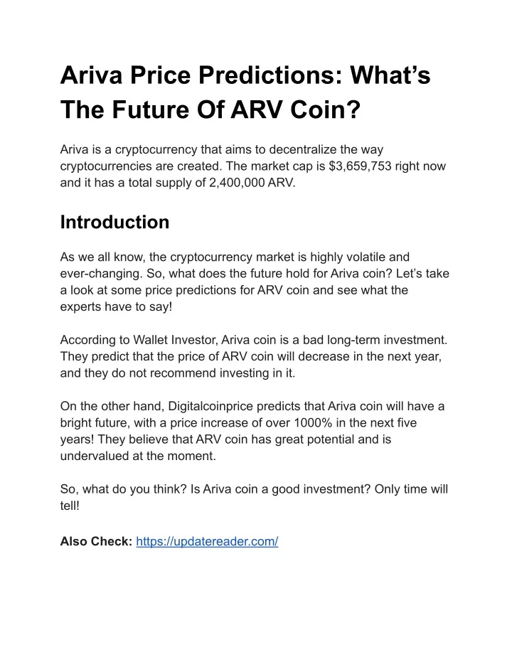 ariva price predictions what s the future
