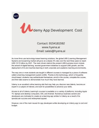 How much does it cost to develop an app like Udemy