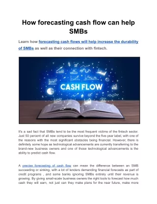 How Forecasting Cash Flow Can Helps SMBs