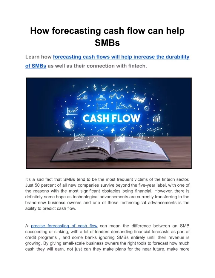 how forecasting cash flow can help smbs