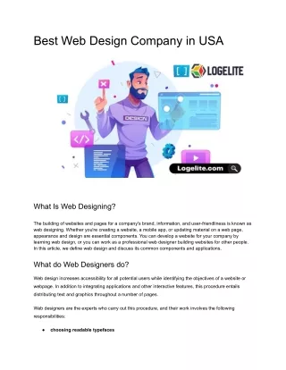 Best Web Design Company in USA