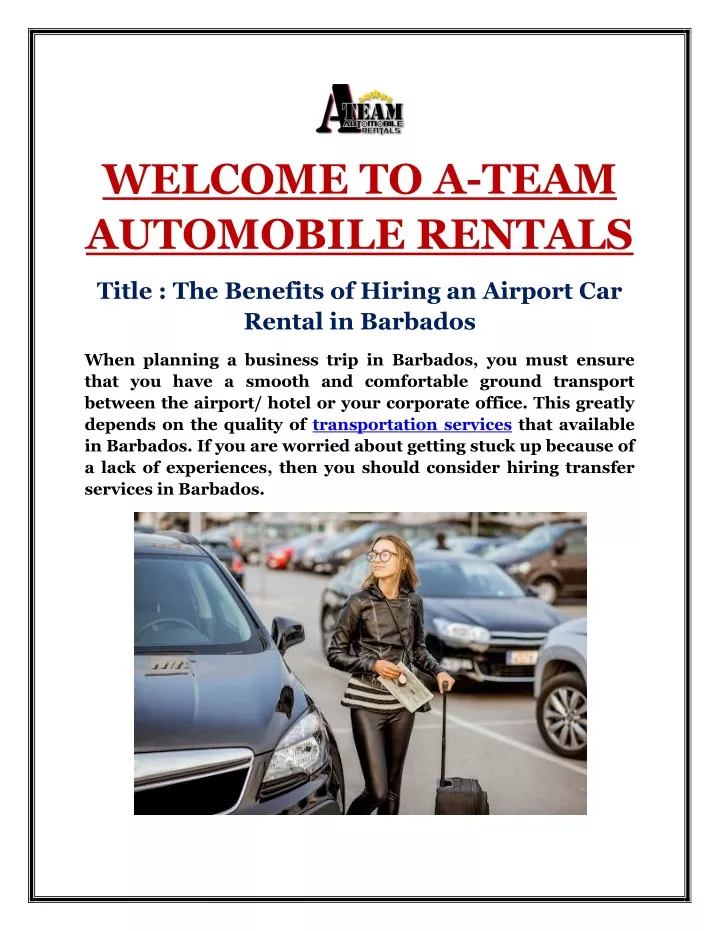 welcome to a team automobile rentals