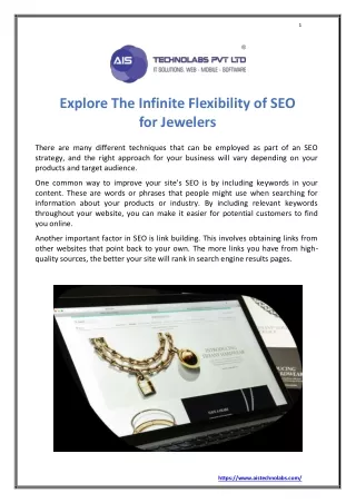 Explore the Infinite Flexibility of SEO for Jewelers