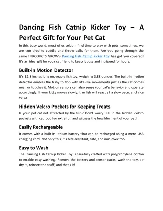 dancing fish catnip kicker toy a perfect gift