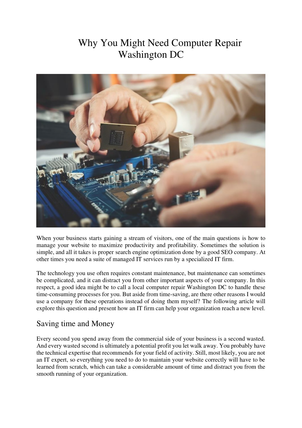 PPT - Why You Might Need Computer Repair Washington DC PowerPoint ...