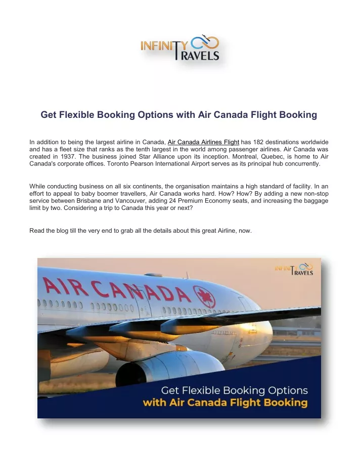 get flexible booking options with air canada