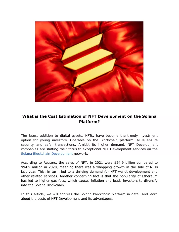 what is the cost estimation of nft development