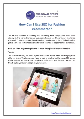 How can I use SEO for fashion eCommerce