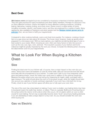 best oven