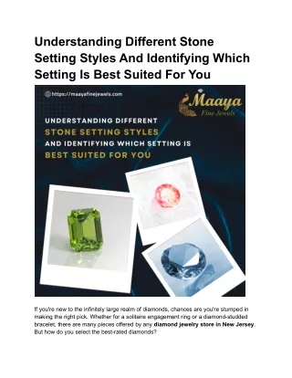 understanding different stone setting styles