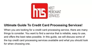 ultimate guide to credit card processing services