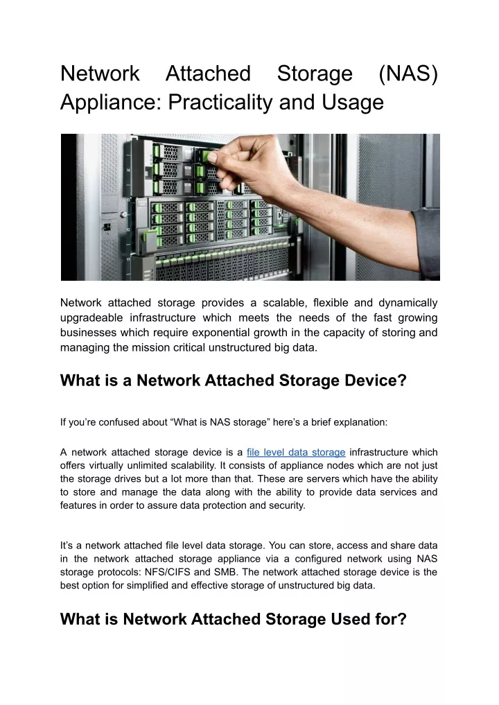 network appliance practicality and usage