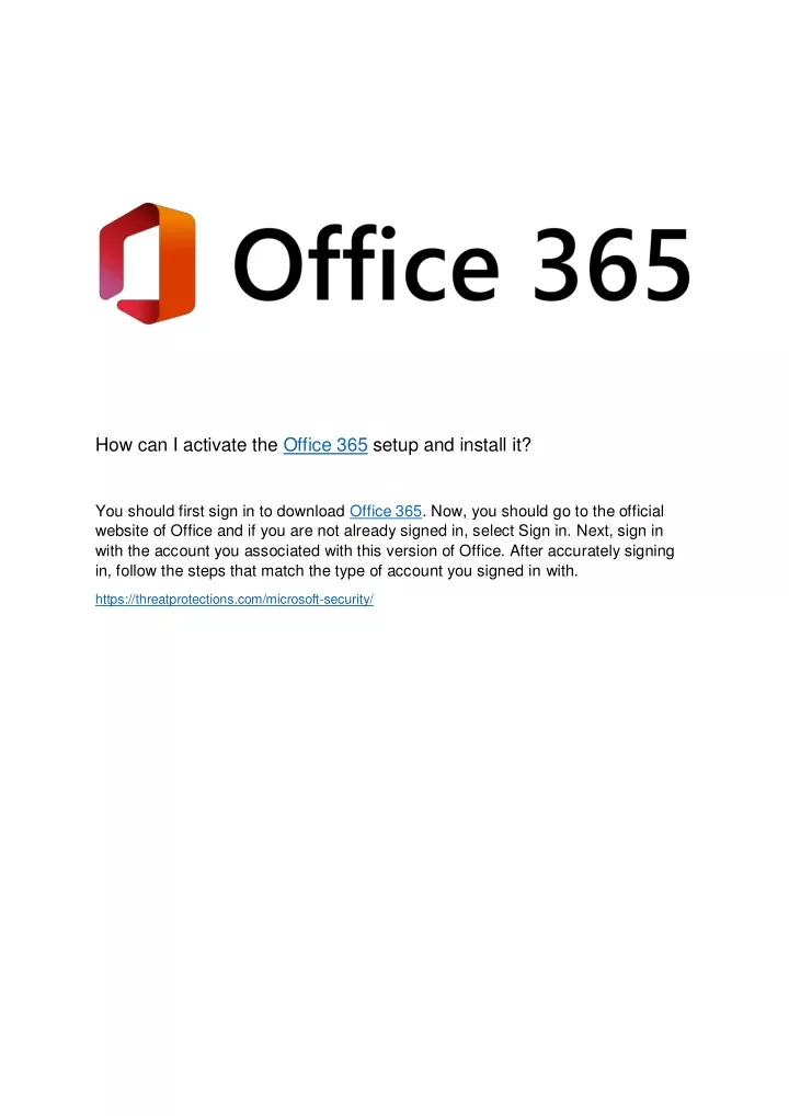 how can i activate the office 365 setup