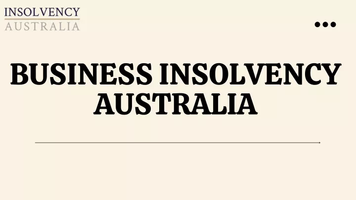 business insolvency australia