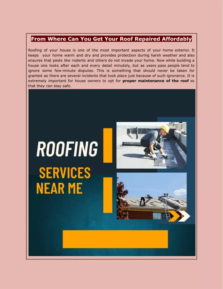 from where can you get your roof repaired