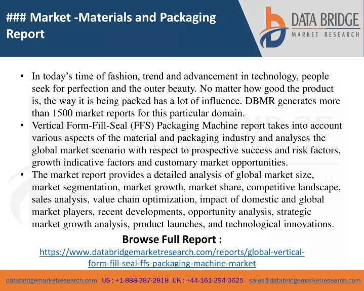 market materials and packaging report