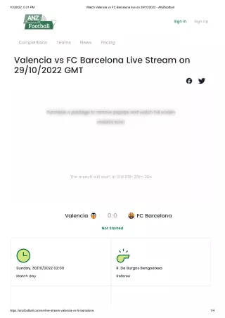 How to watch Valencia vs FC Barcelona online on ANZfootball