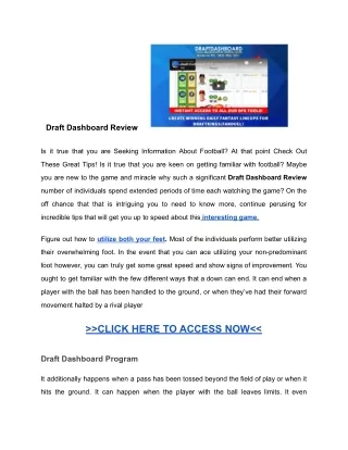 draft dashboard review