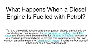 what happens when a diesel engine is fuelled with