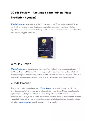 zcode review accurate sports wining picks